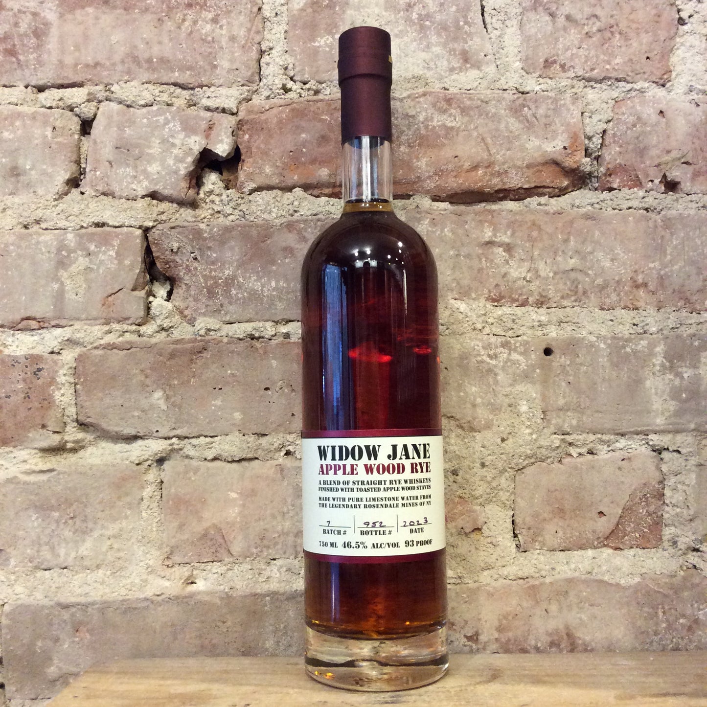 Widow Jane Rye Whiskey Apple Wood 750mL