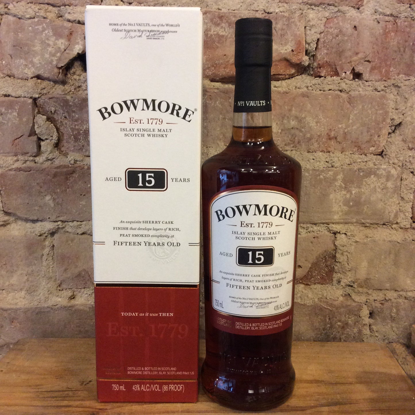 Bowmore Darkest Sherry Cask Finished 15 Year Old Single Malt Scotch Whisky 750ml