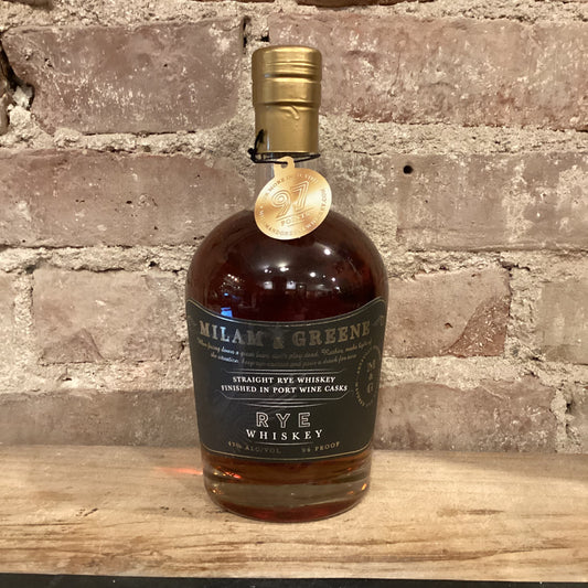 Milam & Greene Straight Rye Whiskey Finished in Port Wine Casks 750ml