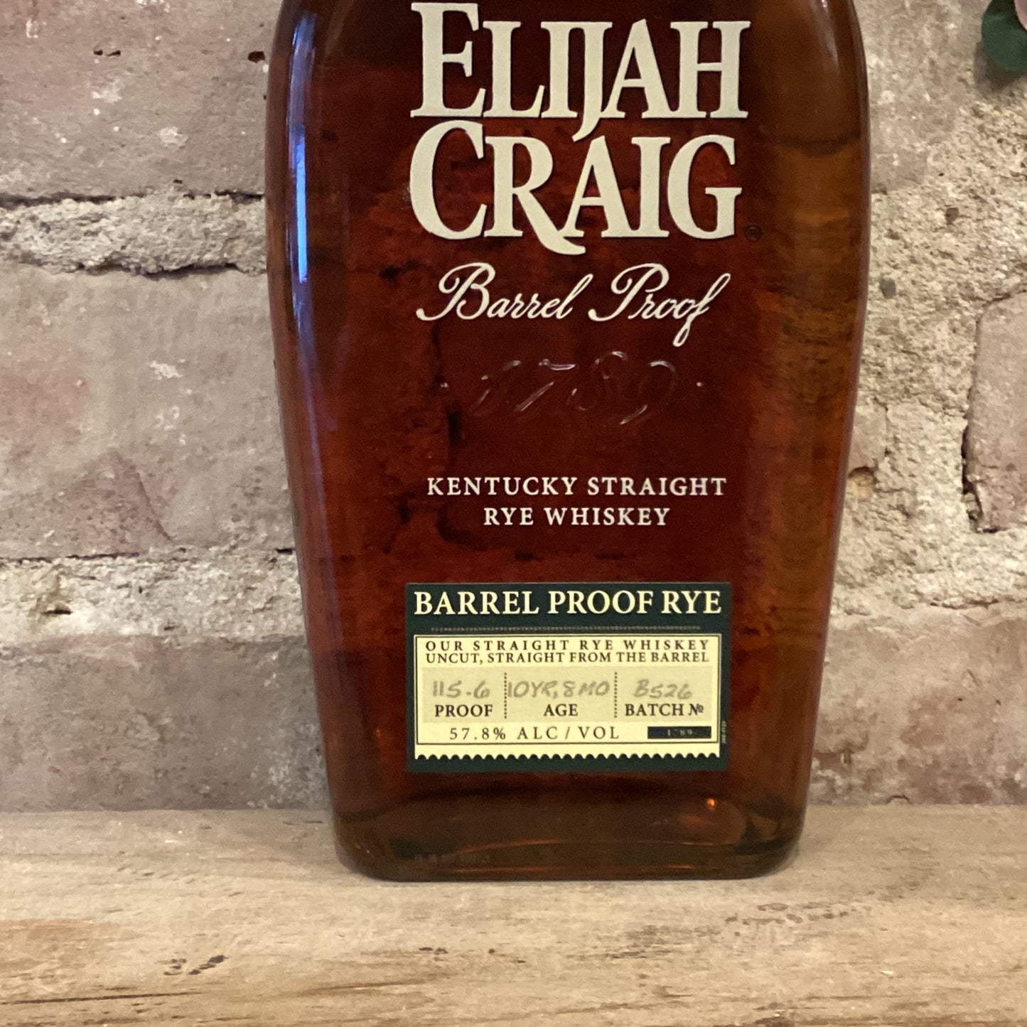 Elijah Craig Barrel Proof 10Yr, 8Mo Kentucky Straight Rye Whiskey (B526 / 115.6pf) 750ml